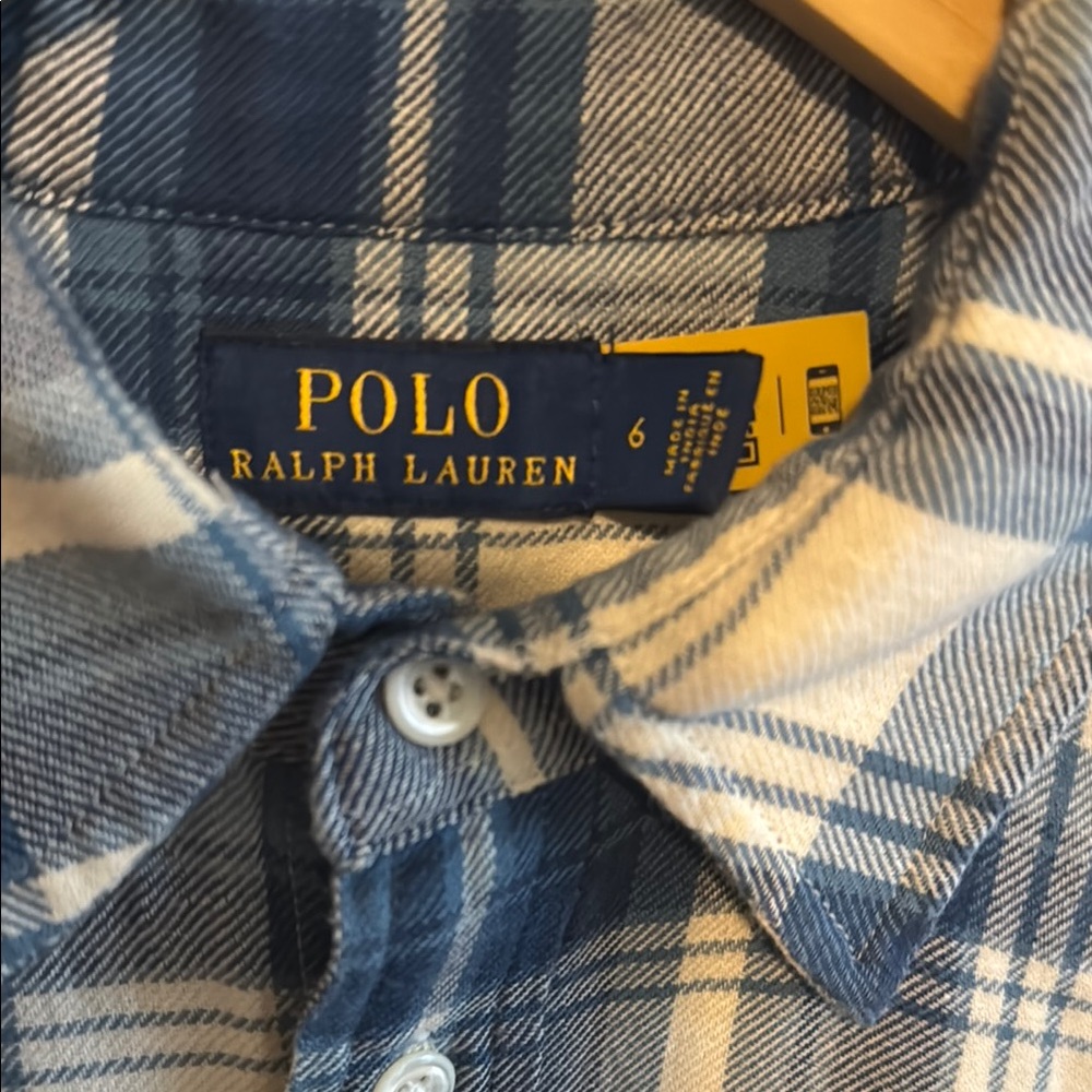 Polo Ralph Lauren Blue Plaid Long Sleeve Dress - Picture 2 of 6